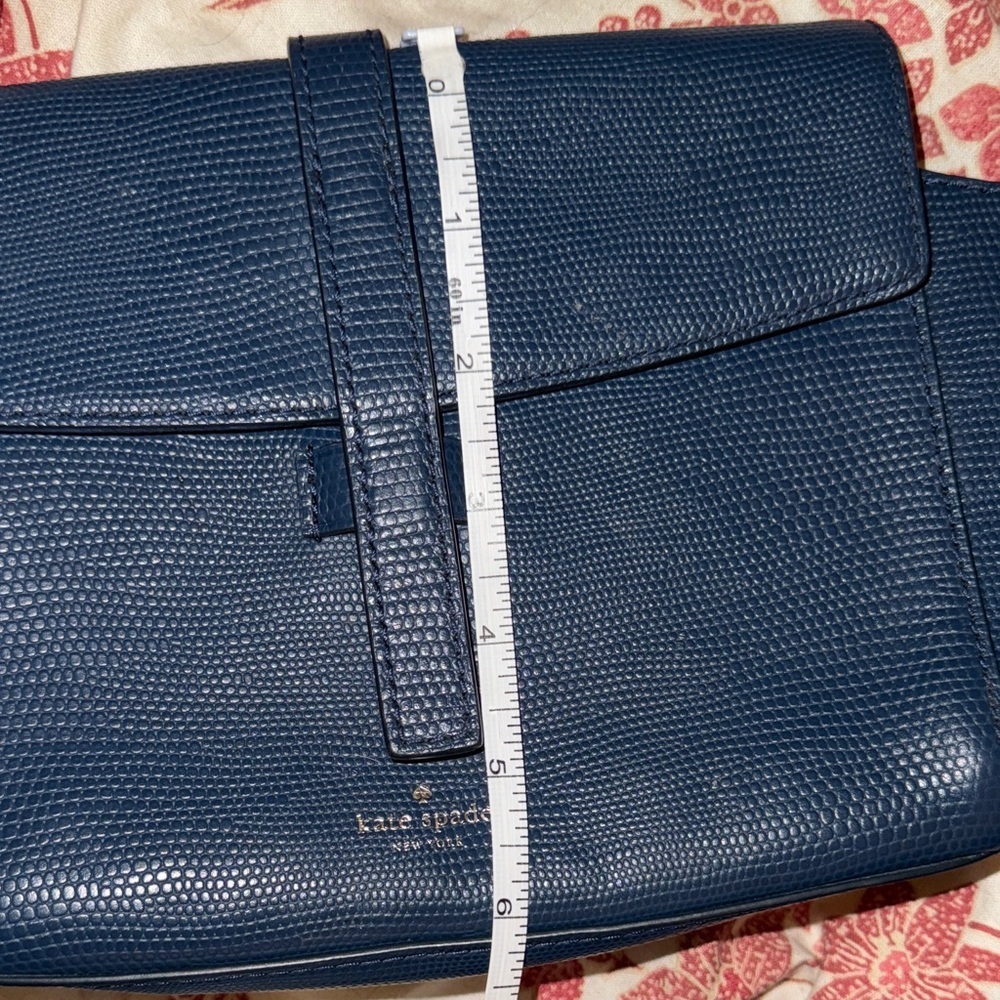 Kate Spade Riverside Emmie Textured Blue Crossbody Bag - Picture 8 of 10